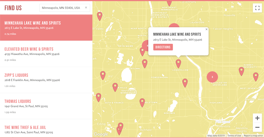 Customized Unbounce store locator widget